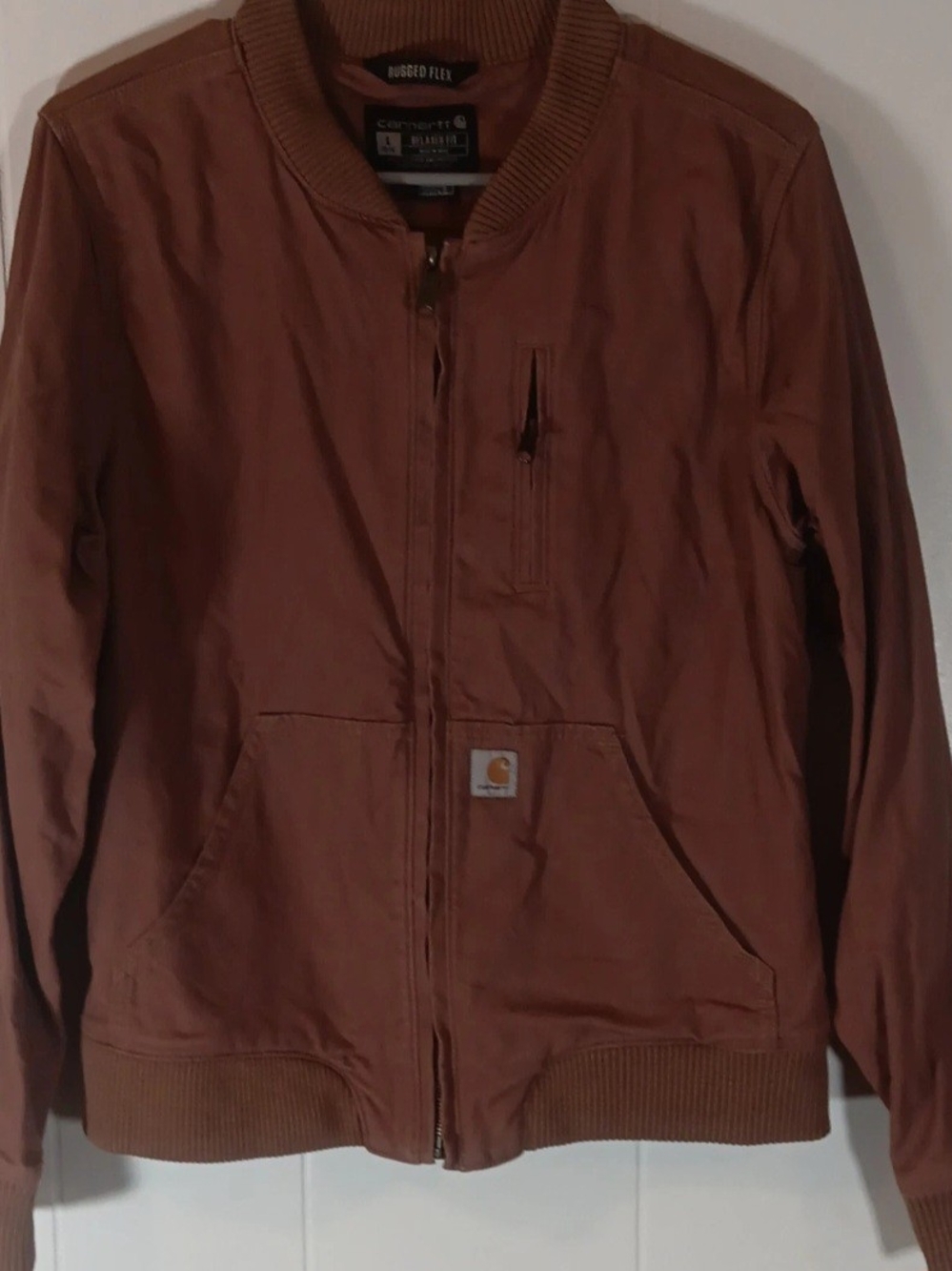 Carhartt Brown Bomber Jacket with Ribbed Trim